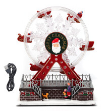 Weihnachtsrotierende LED-Riesenrad-Spieluhr. Freundlicher USB-