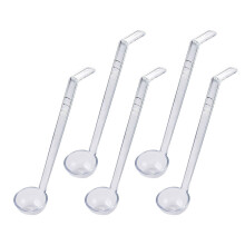 Pack of 5 Clear Plastic Long Handle Ladles for Sauces Soups-L