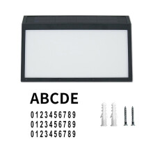 Placa de endereço com energia solar, sensor crepuscular, placa de número residencial à prova d'água para uso externo, placa de porta iluminada