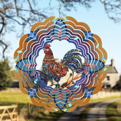 Windspiel-Spinner mit Tiermotiven, handgefertigte Metallkunst, 1