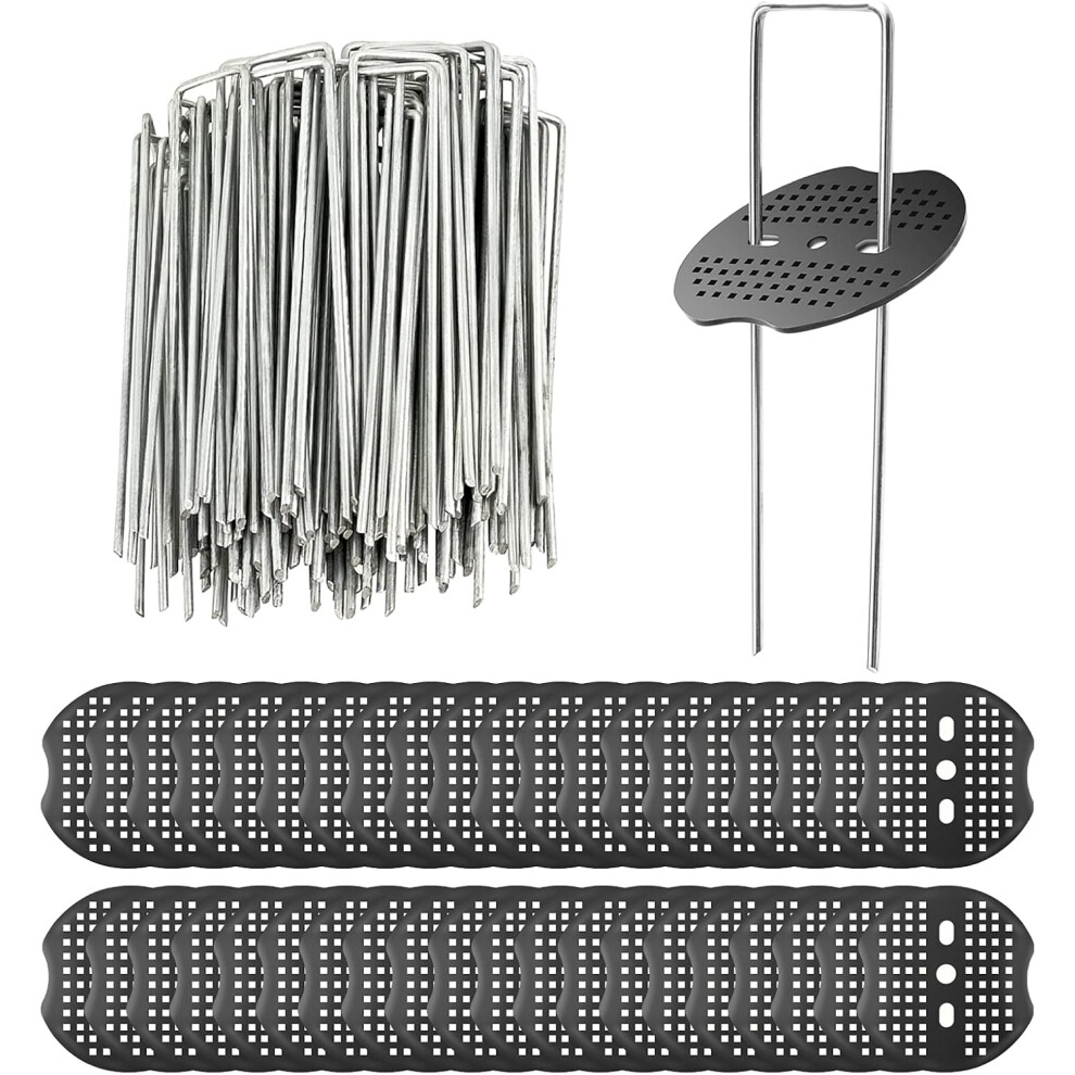 Adjustable Width Garden Stakes, Heavy Duty Galvanized Lawn Stake For Outdoor Dã©Cor And Weed Barrier Fabric, Landscape Staples With Sharp Ends For 9489125345172