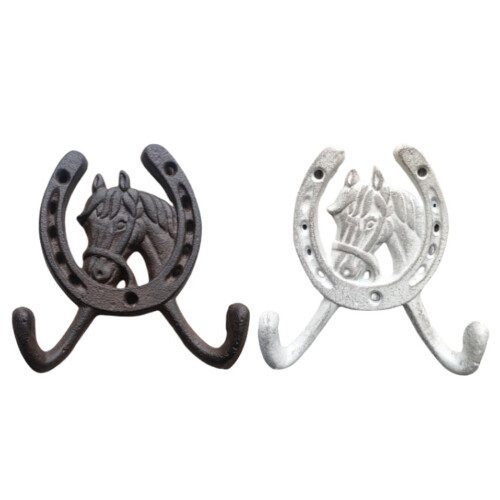 Horse Head Decorative Hooks Villa Decoration Bathroom-White 1