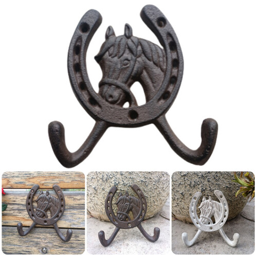 Horse Head Decorative Hooks Villa Decoration Bathroom-White 2