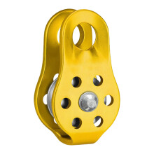 Climbing Safety Pulley Aluminum Single Rope Pulley 20 kN Fixed Eye Rescue Pulley Climbing Hauling 8.2x4.2 cm Gold
