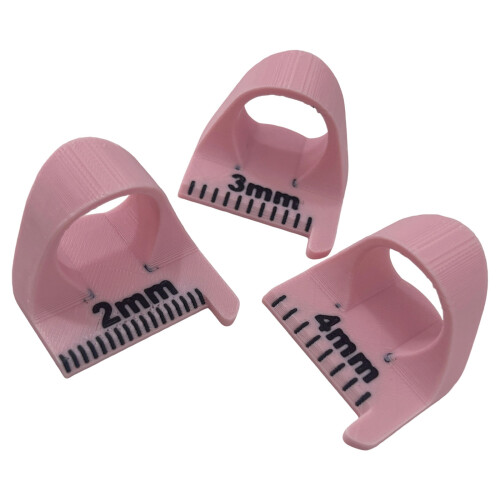 3Pcs Finger Quilting Ruler with Millimeter Scale-pinkk