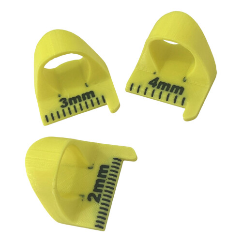 3Pcs Finger Quilting Ruler with Millimeter Scale-Lemon yellow
