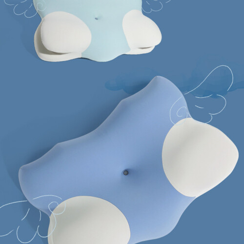 Oreiller ergonomique en mousse à mémoire de forme pour-bleu 2