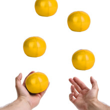 3 Stück PU Jonglierbälle Set für Anfänger & Profis, 6,3 cm, Gelb