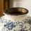 Aged Finish Ceramics Centerpieces Vases Blue Patterneds 5