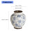 Aged Finish Ceramics Centerpieces Vases Blue Patterneds 3
