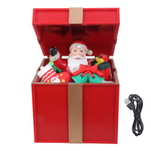 Musical Christmas Lighted Decoration Boxes Durable PC-Red