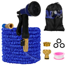 Non-Expanding Hose for Steady Watering, Kink-Resistant Design, 8 Patterns Spray Nozzle, Ultra-Lightweight and All-Season Garden Hose for Yard, Lawn, C