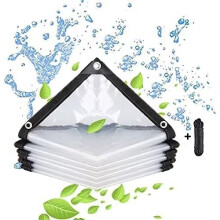 Idealer Begleiter für vielfältige Outdoor-Aktivitäten: Transparente Plane mit verstärkten Kanten, robuste Mehrzweckplane für Camping und