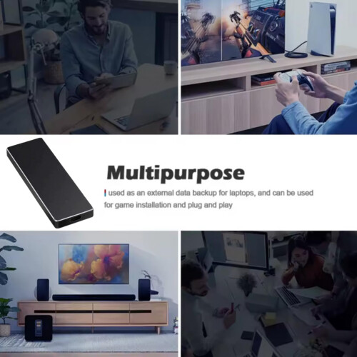 8TB Slim Portable External M.2 SSD USB 3.1 Read 520MB/s Write 500MB/s Compatible with PC Laptop Linux MacBook 1
