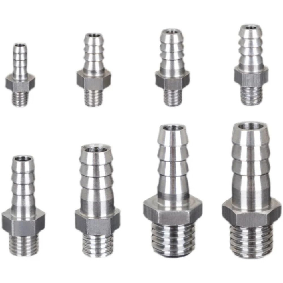 M3 M4 M5 M6 M8 Metric Male Thread Hose Barb Tail Nipple 304 Stainless Steel Pipe Fitting Connector For Air Water Gas 9339159449714