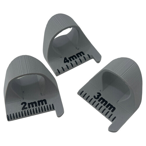 3Pcs Finger Quilting Ruler with Millimeter Scale Patchwork-grey