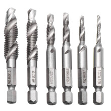 6 Schraubgewinde-Bohrer Set, Beschichtetes Spiralbohrer Set