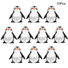 Conjunto de enfeites de bolo em forma de pinguim, brinquedo educativo infantil em miniatura com figuras de pinguim, feito de plástico PVC, para