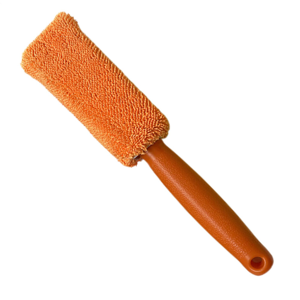 Edge Brush Wheel Cleaning With Soft Microfibre, Rim Brush For Car Wheels, Quickdry, Convertible Cleaning Orange 9339159449721