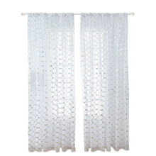 Gold Foil Patterned Drapes Embroidered Faux Linen Window Treatments with Moroccan Design Sheer Panels for Bedroom Living Room and More