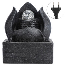 Tischbrunnen: Beruhigende Zimmerbrunnen, Zen-Entspannungsdekoration, kleine Wasserfälle aus Kunstharz mit LED-Beleuchtung, Stressabbau,