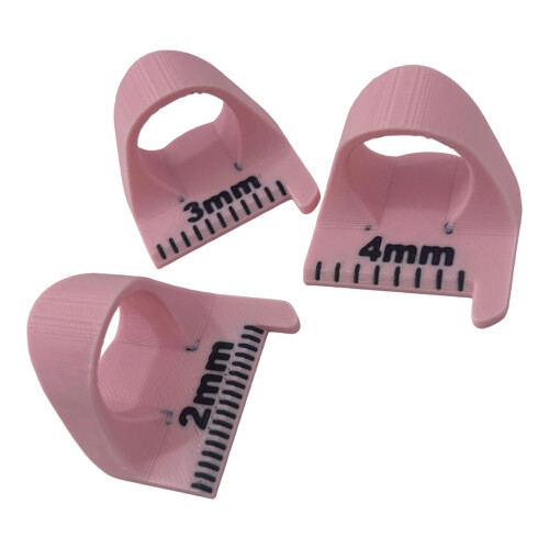 Finger Patchwork Stitching Aid with Millimeter Scale-pinkk