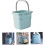 Portable Plastic Water Bucket With Comfortable Handle Mop Bucket For Household Cleaning Laundry Blue Rectangular 5