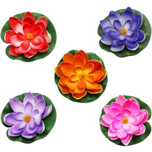Decoratie van schuimrubberen waterlelies, drijvend en stijlvol voor binnen- en buitenwaterpartijen (verpakking van 5)
