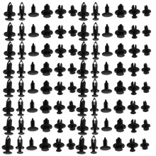 190Pcs Black Plastic Rivet Clips Car Panel Engine Cover Push Pin Set