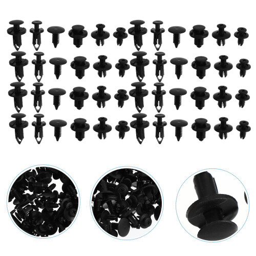 190Pcs Black Plastic Rivet Clips Car Panel Engine Cover Push Pin Set 2