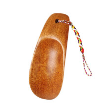 natural wooden shoe horn with hanging strap for men women kids