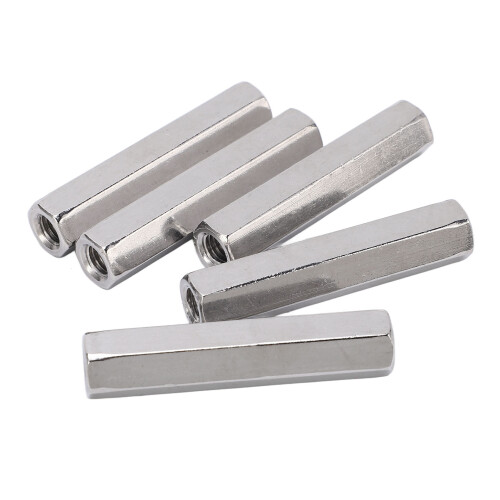 5Pcs Stainless Steel M8 Hex Coupling Nut for Threaded Rod, Silver