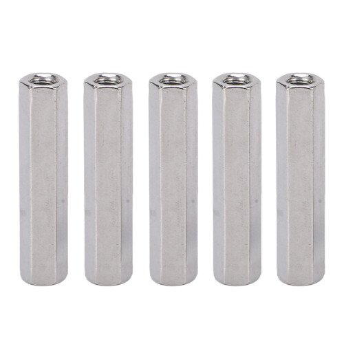 5Pcs Stainless Steel M8 Hex Coupling Nut for Threaded Rod, Silver 1