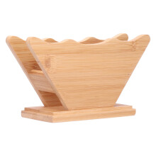 Porta-filtro de café feito de bambu de alta qualidade, acessório para bar de café com design simples e elegante. Suporte universal para