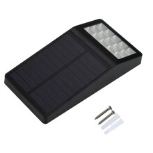 Iluminação solar à prova d'água IP44/67, luzes solares de deck com eficiência energética, 15 LEDs super brilhantes com acendimento/desligamento
