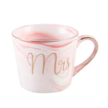 Canecas de café românticas para casais, com estampa de mármore, em cerâmica. Ideais para chá de panela, noivado e aniversário de casamento.