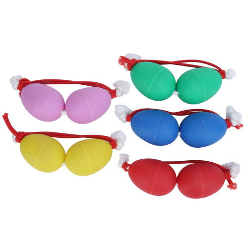 5Pcs Maracas Eier ABS Eisen Sand Nylon Seil