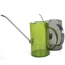 Elegant hagepartner, vannkanne med lang tut, 1 liters vannlagringskapasitet, gjennomsiktig PP-materiale for tydelig synlighet av vannivået,