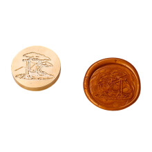 Antieke reliëf lakzegel stempel voor zegel envelop kaart-07
