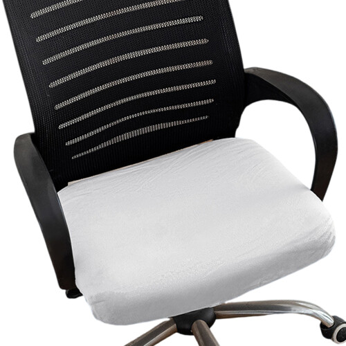 Sturdy Flocking Stool Cushion-Cream white Silver fox velvet