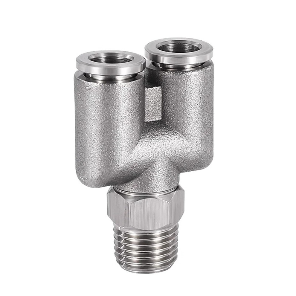 6Mm X M6 Male Thread 304 Stainless Steel Y Type One Touch Air Pneumatic Quick Fitting 6Mm To M6 Thread Y Type Connect 9105992375004