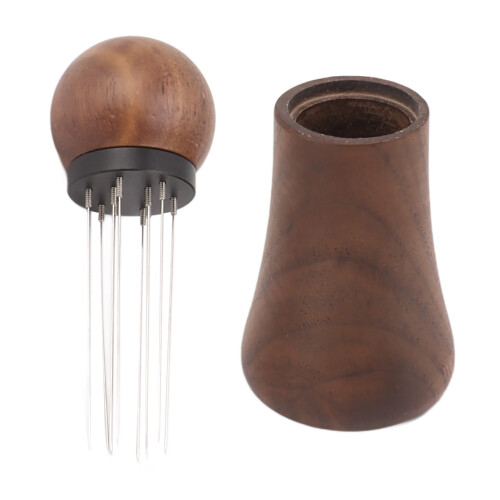 Εργαλείο διανομής εσπρέσο Barista Precision Stirring Tamper με λεία υφή, ξύλινη λαβή, βελόνες από