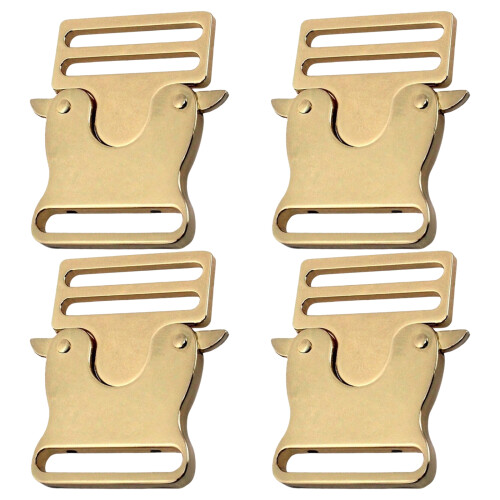 4 Pcs Quick Release Buckle Clip Webbing Bag Clip-Light golden