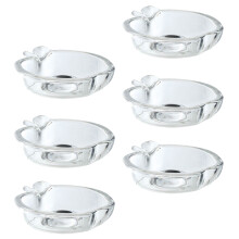 6Pcs Clear Glass Seasoning Bowls Lightweight Sauce Dipping Plates