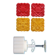 Cookie Molds 3D Square Flower Pattern Dessert Molds Hand-Set 1