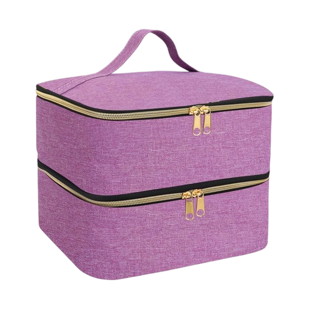 Purple Eva Padded Nails Polish Organizers Bag Double Layer