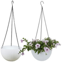 Self-Watering Hanging Basket for Indoor Outdoor Use, Sub-Irrigation System Prevents Root Rot for Optimal Plant Growth, 2PCS