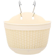 Vertical Wall Planter Set Self Watering Planters Advanced Wicking Drainage System Half Round Imitation Rattan Wall And Railing Hanging Planters Europe