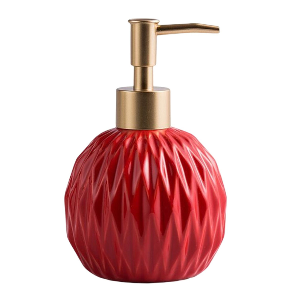 (Red) Ceramic Soap Dispenser With Pump Bathroom Long Lasting Soap Dispenser-image-OPC-PN8SFJR-NEW