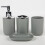 Modern White Bathroom Storage Set With Toothbrush Holder-Gray 3